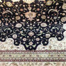 9x12ft Dark Mblue Handmade Silk Persian Carpet for Sitting Room and Meeting Room thumbnail-4