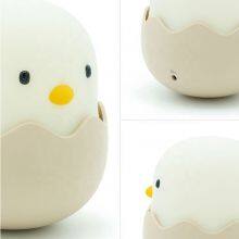 Dropshipping Eggshell Chicken Emotion Silicone Night Light LED Charging Intelligent Induction Children's Bedside Lamp thumbnail-5