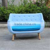 2 Seats Finn Juhl Wood Legs Pelican Chair thumbnail-1