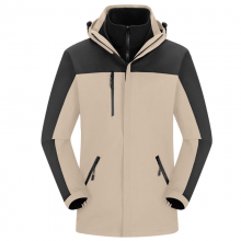 Wholesale Men's and Women's 3-in-1 Waterproof Winter Jacket Breathable Soft Zipper Sealed Red Mountaineering Outdoor Equipment thumbnail-1