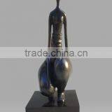 Nude Female Bronze Sculpture Squat Woman Modern Bronze Sculpture Urban Statue thumbnail-2