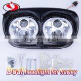 12v 24v 45w 90w 7" 5.3/4" Black Projector Led Headlamp Daymaker Headlamp Led for Harley Davidson Road Glide
