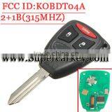 Best Quality 2+1 Button Remote Key With 315MHZ For Chrysler(FCC :KOBDT04A) thumbnail-1