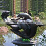 Bronze Angel and Dolphin Fountain