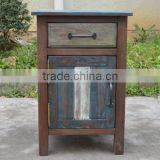 Shabby Chic French Style Bedside Table With Drawer Solid Wood Nightstand thumbnail-1