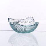 Green Color Glass Dip Bowl With Wavy Rim thumbnail-1