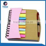 Craft Cover Metal Spiral Notebook With Sticky Note and Pen