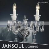 Clear crystal two light art deco wall sconce for bathroom                        
                                                Quality Choice
