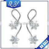 New Model Hot Sale Products Double Flower Design Hanging Ear Ring for Girls thumbnail-1