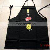 cheap BBQ apron &cotton apron for kitchen and promotion black bib apron with printing -29