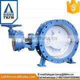TKFM Factory Directly Sale Gear Operation Low Pressure Double Eccentric Electric Butterfly Valve Seal Ring thumbnail-1