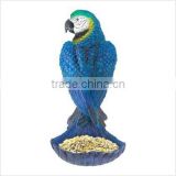 Polyresin Blue Parrot Birdfeeder
