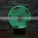 Seven Colors Changing Soccer Ball Light Football 3D Visual Led Night Light USB Novelty Table Lamps as Home Decor Besides Lampara