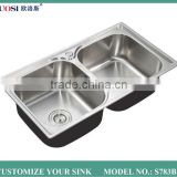 classic style silver pearl sand finish kitchen sinks farmhouse style S783B