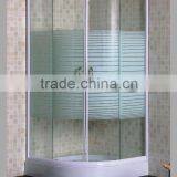 simple shower doors with painting tempered glass (S131 horizontal stripe)