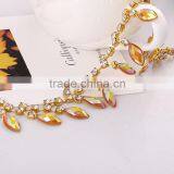 Metal Cup Strass Chain Crystal Shaped Marquise Rhinestone Trim Chain for Wedding Dresses thumbnail-2