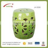 Home & Garden Hollow Out Green Glazed Ceramic Garden Stool thumbnail-1