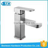 2016 Hot Sale S/S 304 Brushed Treatment Single Handle Deck Mounted Water Tap Waterfall Square Faucet thumbnail-1
