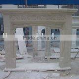 Beige Travertine Fireplace thumbnail-1
