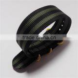Black Gray Stripe Color PVD Gold 24mm Zulu Watch Strap thumbnail-4