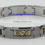 New High Quality Mens Bracelets Gold Link Style With Magnet thumbnail-2