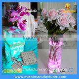 Wholesale Rechargeable 10cm Square Glass Vase Centerpieces Light thumbnail-6