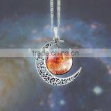 Alloy Moon Time Fashion Pendant Women Stainless Steel Necklace