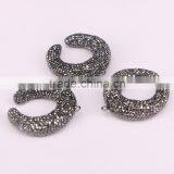 Fashion Pave Crystal Zircon Double Horn Druzy Stone Pendant, Simple Design Pendant Jewelry For Women thumbnail-5