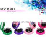 MY GIRL Round Folding Travel With Mirror Sets Mini Hair Brush thumbnail-1