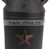 Black Tin Milk Can Container With Star, 13-Inch thumbnail-1