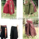 VTG HIPPIE BOHO oriental harem wide leg gypsy yoga belly dance art fisherman skirt maxi pants TC cotton