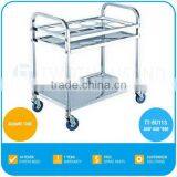 TWOTHOUSAND Hot Service Cart TT-BU113 - Two Shelf Stainless Steel Hotel Trolley Room Service Cart thumbnail-1