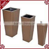 Outdoor Garden Patio Decor Plastic Rattan Plant Pots Tall Large Planters thumbnail-3