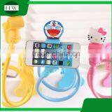 Plastic Cartoon Flexible Folding Telescopic Foldable Desktop Pad Cell Mobile Phone Bracket Stand Support Holder With Clip thumbnail-1