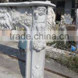White Marble Fireplace Surround With Angel Statue thumbnail-6