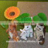 Resin Hedgehog Rabbit Squirrel Garden Antique Bird Feeder thumbnail-2