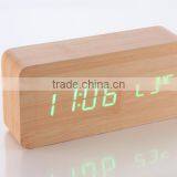 HOT !!!LED Clock Bell Wood Creative LED Clock Acoustic Wooden Clock thumbnail-3