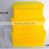 Iron Storage Trunks Without Patterns in Yellow Powder Coating thumbnail-1