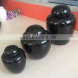 White and Black Glazing 3 Different Size Pottery Cremation Pet Ashes Urns thumbnail-2
