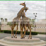 High Quality Outdoor Metal Sculpture Large Brass Giraffe Sculptures thumbnail-1