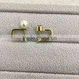 2016 AAA 6.5-7mm Akoya Pearl With 18k Yellow Gold Earring thumbnail-2