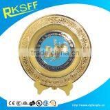 Zinc Alloy Custom Made Tourism Gold Souvenir Plate With Display Stand thumbnail-3