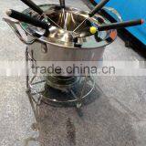 Hot Sale Stainless Steel Round Cheese/chocolate Fondue Set With Fork thumbnail-5