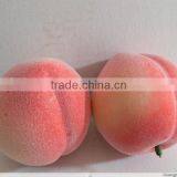 2 Plastic Artificial Peaches Fruits Fake Fruits Faux Peach thumbnail-1