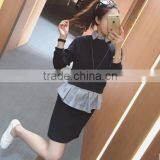 2016 New Style Autumn Shirt Korean Turn Down Collar Long Sleeve Dress Patchwork thumbnail-1