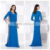 Sexy Chiffon Deep v Neck Evening Long Sleeve Sequin Dress thumbnail-1