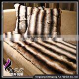 CX-D-128A Luxury Genuine Rex Rabbit Fur Throw Blanket Sofa Throw thumbnail-2