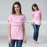 Wild Short Sleeve Nursing Clothes Small Fresh Breastfeeding Clothing Cotton Maternity Mother Outdoor Tops thumbnail-5