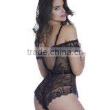 Runwaylover 5162 Ladies Sexy Party Sexy Strap Black Bodysuit thumbnail-2