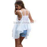 Fashion Summer Customize Women's White Sleeveless Top For Wholesale 2017 thumbnail-3